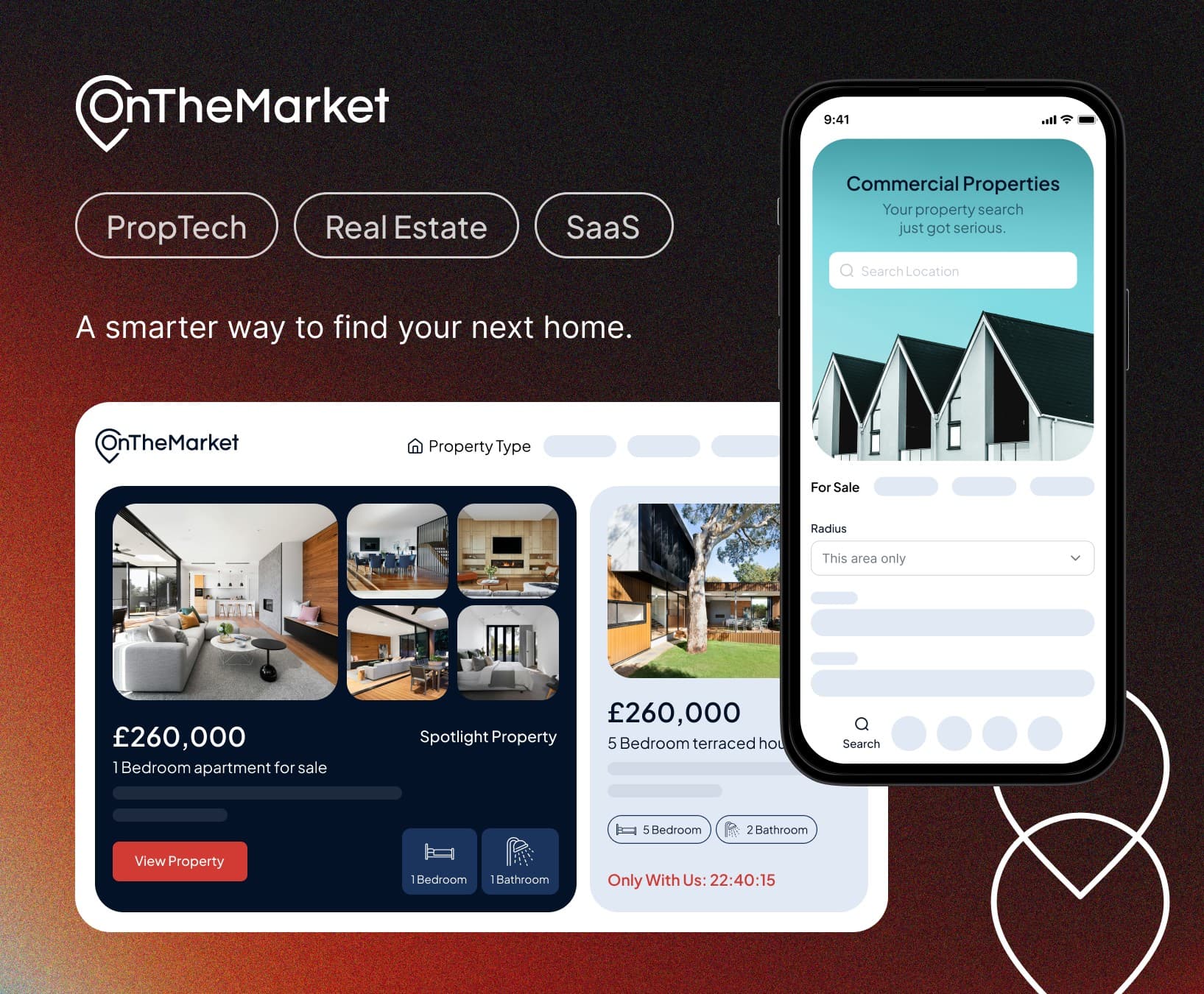 OnTheMarket case study: PropTech, Real Estate, SaaS. A smarter way to find your next home.