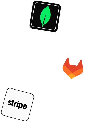 MongoDB, GitLab and Stripe logos