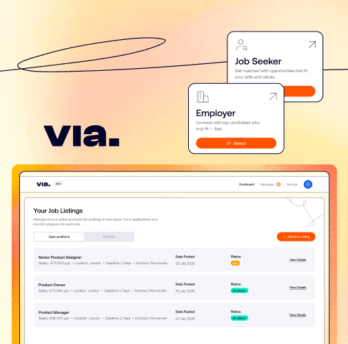 Via Match case study: a hiring platform matching job seekers and employers.